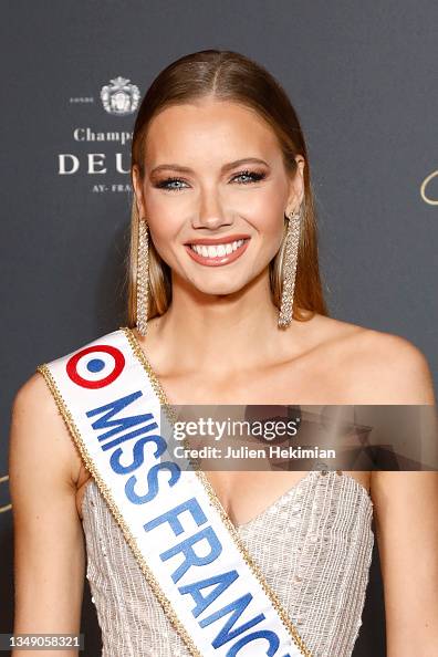 Miss France 2021 Amandine Petit attends "Aline" premiere at Le Grand