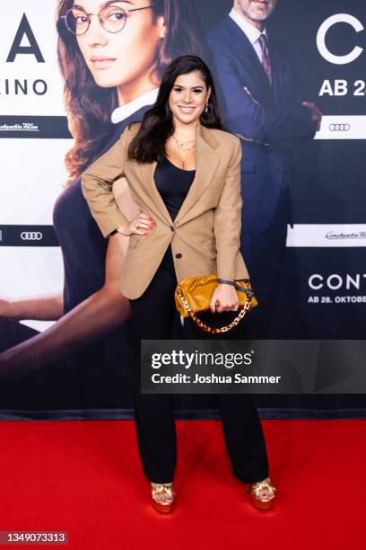 Tanja Tischewitsch attends the premiere of "Contra" at Cinedom on October 25, 2021 in Cologne, Germany.