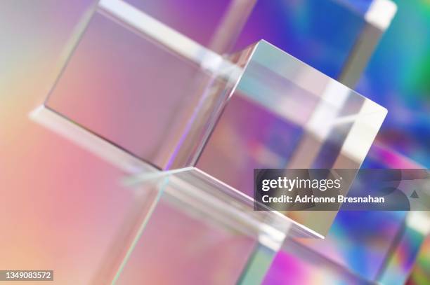 glass cubes three dimensional design - transparent photos et images de collection