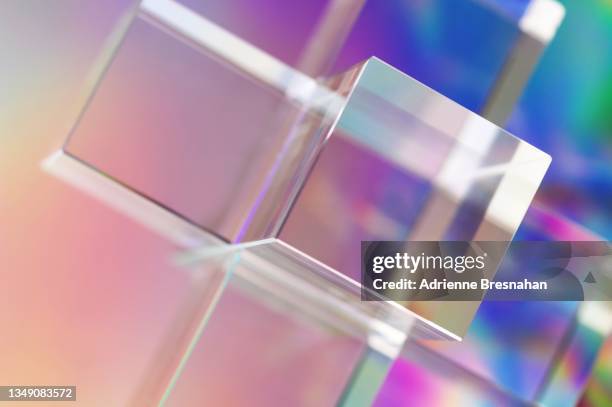 glass cubes three dimensional design - cross pattern stock pictures, royalty-free photos & images