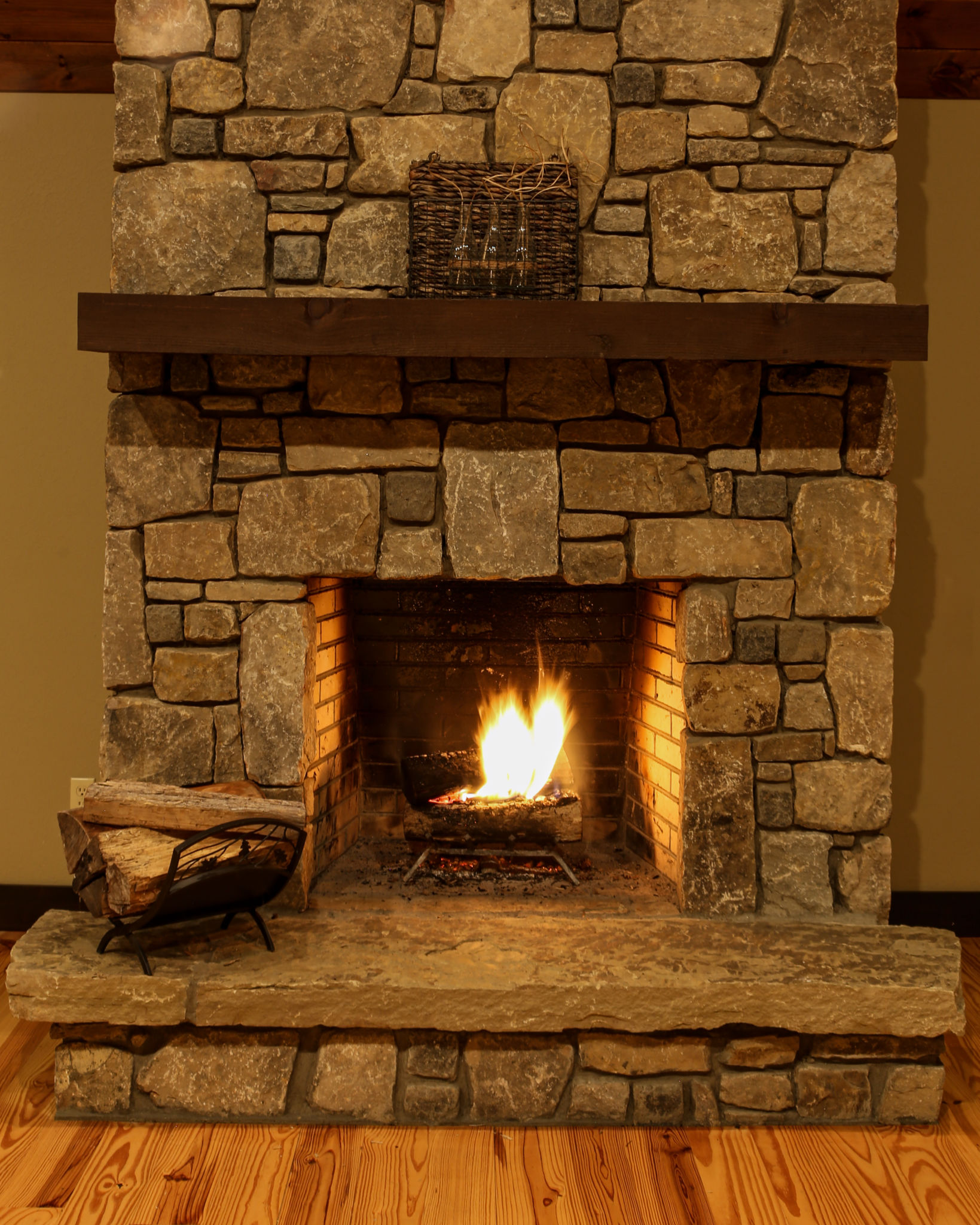 carved stone fireplace