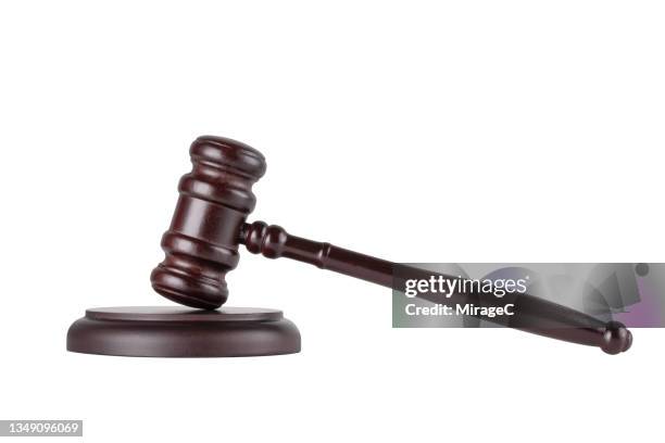 gavel isolated on white - gavel stock pictures, royalty-free photos & images