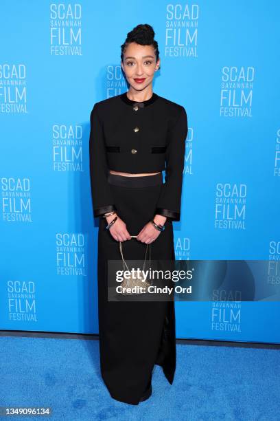 Ruth Negga attends the red carpet for the 24th SCAD Savannah Film Festival on October 25, 2021 in Savannah, Georgia.