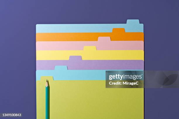 colorful index card file - processes stock-fotos und bilder