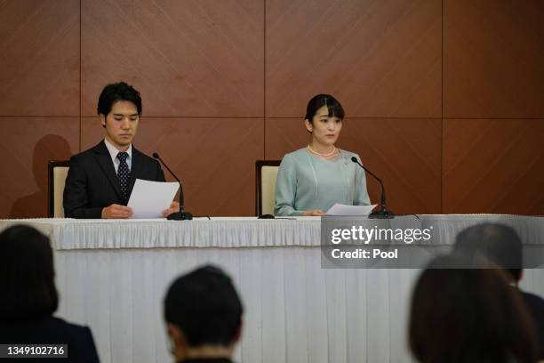 Princess Mako, the elder daughter of Prince Akishino and Princess Kiko, and her husband Kei Komuro, a university friend of Princess Mako, deliver a...