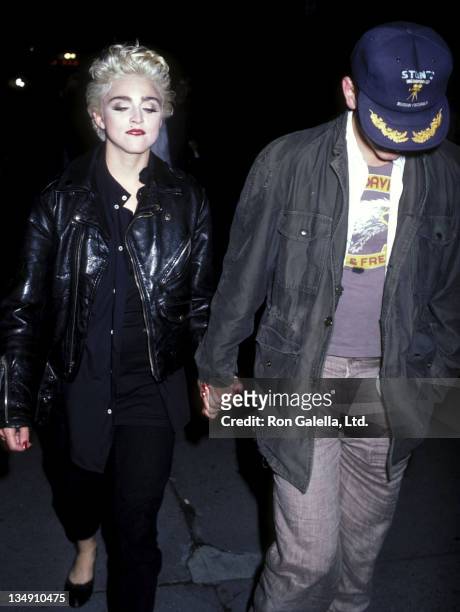 Singer Madonna and actor Sean Penn leave the Mitzi E Newhouse at Lincoln Center, New York, New York, August 28, 1986. They had just performed in...