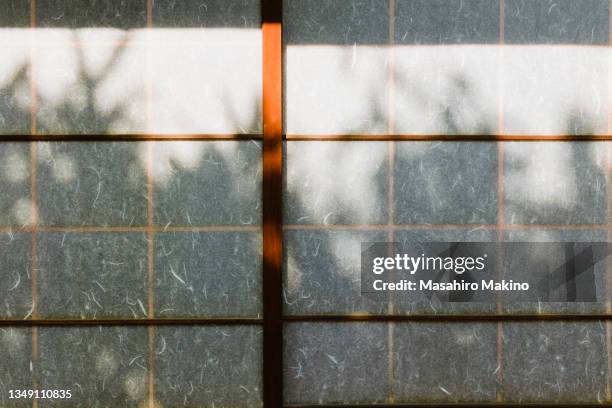 komorebi on shoji windows - shoji stock pictures, royalty-free photos & images