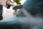 The vacuum cleaner cleans upholstered furniture with steam