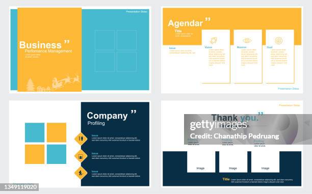 сorporate slideshow templates stock illustrationslide show presentation software, profile view, template, business, infographic - office presentation background stock illustrations