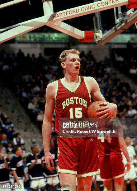 Boston College's Bill Curley gains possession vs UConn, Hartford CT 1988.