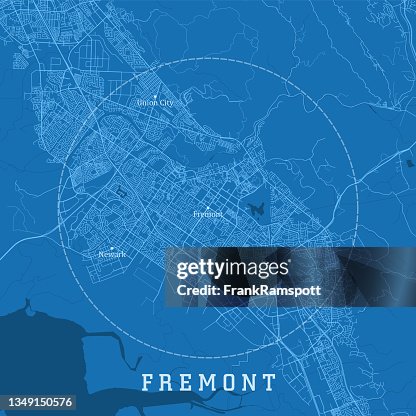 Fremont CA City Vector Road Map Blue Text Fremont CA City Vector Road Map Blue Text