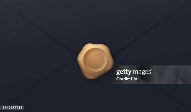 golden envelope wax seal - gold envelope stock illustrations