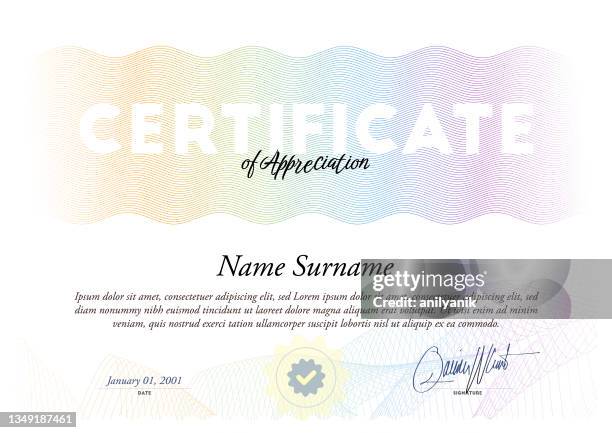 certificate of appreciation - completion certificate stock illustrations