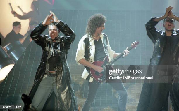 Five and Queen performing 'We Will Rock You' The 20th BRIT Awards with Mastercard, Earls Court Exhibition Centre, London, UK, Friday 03 March 2000.