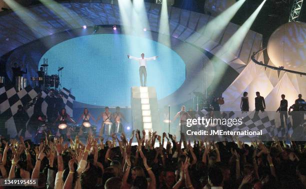 Ricky Martin performing a medley of 'Livin' la Vida Loca' 'The Cup of Life' & 'MarÌa', The 20th BRIT Awards with Mastercard, Earls Court Exhibition...