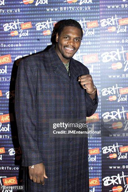 Audley Harrison attends The 21st BRIT Awards with Mastercard, Earls Court 2, London, UK, Monday 26 February 2001.