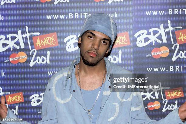 Craig David attends The 21st BRIT Awards with Mastercard, Earls Court 2, London, UK, Monday 26 February 2001.