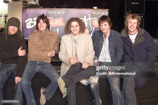 Toploader pose during The BRIT Awards 2001 Nominations Launch, 10 Covent Garden, 61/65 Gt Queen St, London WC2, London, UK, Thursday 15 February 2001.