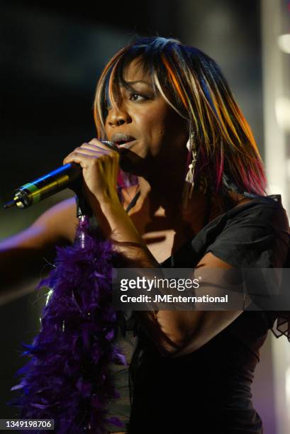 Beverley Knight performs during The BRITs Are Coming on ITV1, Ocean, Hackney, London, UK, Saturday 16 February 2002.