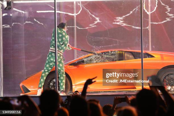 Kendrick Lamar performs 'Feel' and 'New Freezer' with Rich the Kid on stage at The BRIT Awards 2018 Show, The O2, London, UK, Wednesday 21 Feb 2018.