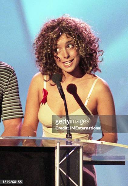 Gary Barlow and Louise Redknapp during The BRIT Awards 1997, Monday 24 February 1997, Earls Court Exhibition Centre, London, England.