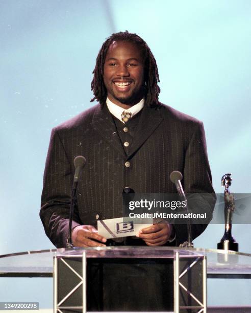 Lennox Lewis presenter of the International Group award during The BRIT Awards 1997, Monday 24 February 1997, Earls Court Exhibition Centre, London,...