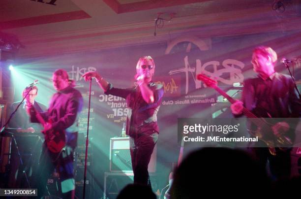 Babybird - Stephen Jones performs on stage during The BRIT Awards Launch 1997, Saturday 11 January 1997, The Hard Rock Cafe, London, England.