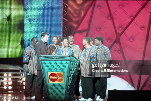 Ladysmith Black Mambazo International Male Solo Artist award presenters during The 19th BRIT Awards 1999 with Mastercard, London Arena, London, UK,...