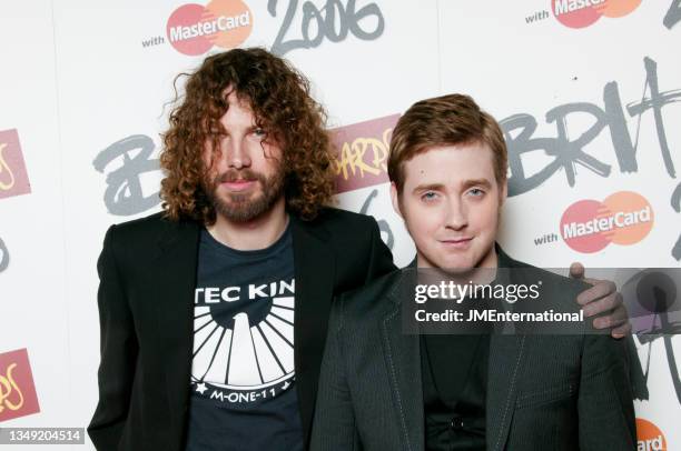 Kaiser Chiefs Simon Rix and Ricky Wilson at The BRIT Awards Nominations Launch 2006, Riverside Studios, London, UK, Wednesday 11 January 2006.