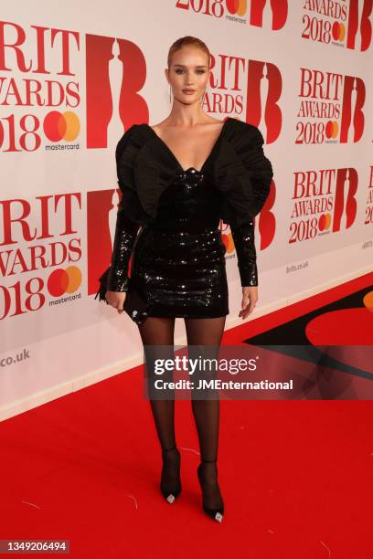 Rosie Huntington-Whiteley attends The BRIT Awards 2018 Red Carpet, The O2, London, UK, Wednesday 21 Feb 2018.