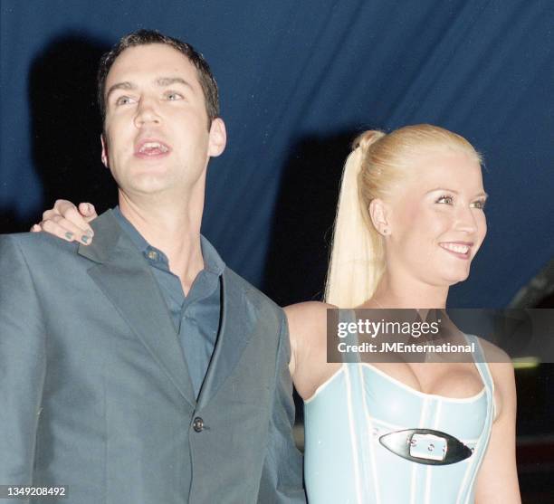 Johnny Vaughan and Denise van Outen attend The 18th BRIT Awards 1998 with Britannia Music Club, London Arena, London, UK, Friday 09 February 1998.