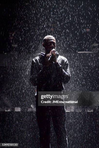 Stormzy performs 'Blinded by Your Grace, Pt, 2' and, 'Big for Your Boots' on stage at The BRIT Awards 2018 Show, The O2, London, UK, Wednesday 21 Feb...