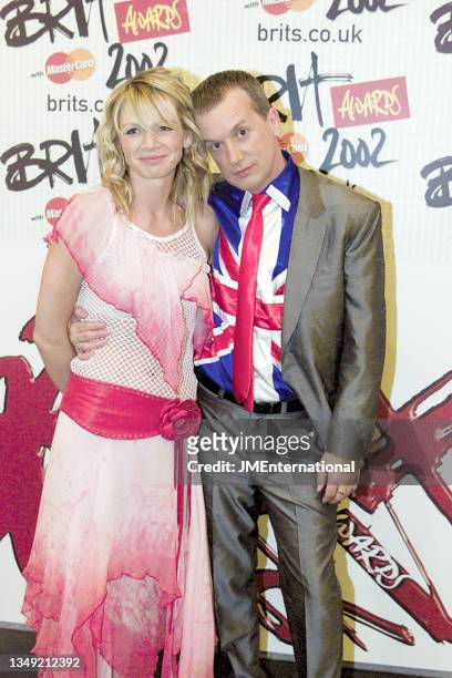 Hosts Zoe Ball and Frank Skinner backstage during The 22nd BRIT Awards Show, Earls Court 2, London, UK, Wednesday 20 February 2002.
