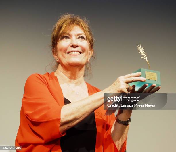 Actress Mercedes Sampietro receives the Espiga de Honor of the festival during the Spanish cinema gala during the 66th edition of the Seminci, Semana...