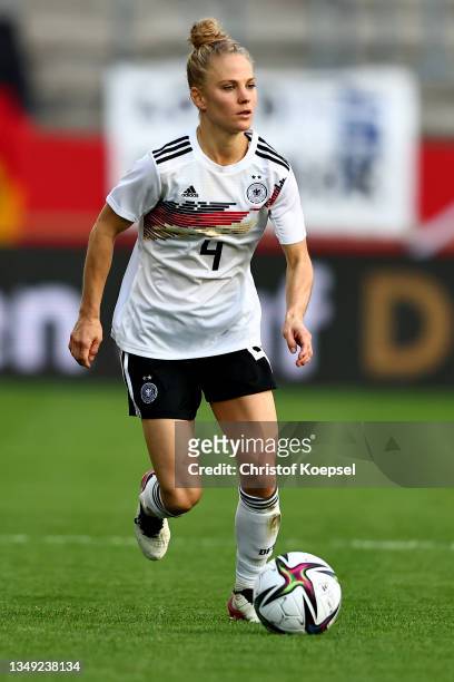 Leonie Maier of Germany runs with the ball during the FIFA Women's World Cup 2023 Qualifier group H match between Germany and Israel at Stadion Essen...