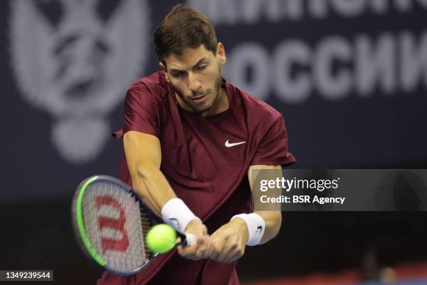 Yshai Oliel during the Saint Petersburg Open 2021 at Sibur Arena on October 26, 2021 in Saint Petersburg, Russia