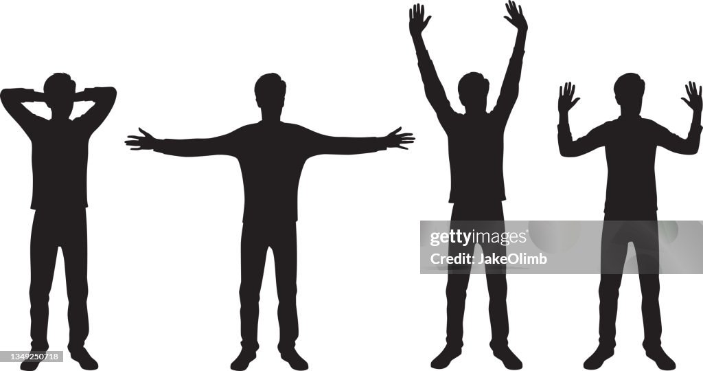 Man Posing with Arms Out Silhouettes
