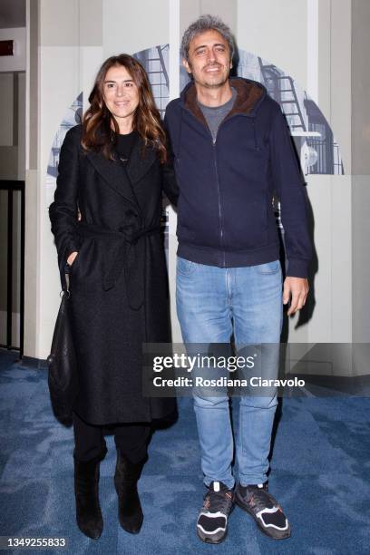 Executive Vice President Programming Sky Italia Antonella D'Errico and Pierfrancesco Diliberto aka Pif attend the "E Noi Come Stronzi Rimanemmo A...