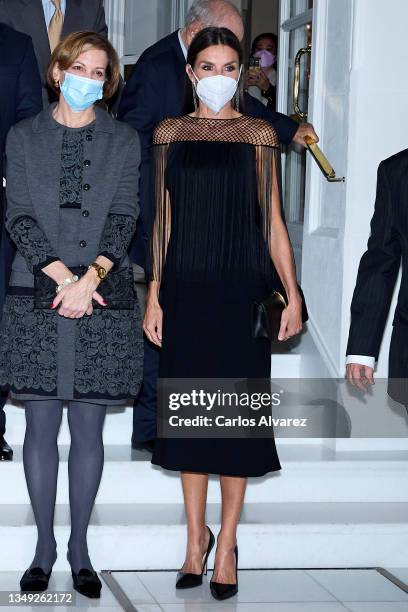 Anne Applebaum, and Queen Letizia of Spain attend the 38th 'Francisco Cerecedo' journalism award at the Mandarín Oriental Ritz Hotel on October 26,...