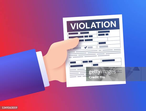stockillustraties, clipart, cartoons en iconen met traffic ticket violation police crime - straffen