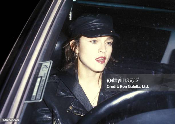 Actress Madonna attends the play performance of "Hurlyburly" on December 6, 1988 at the Westwood Playhouse in Westwood, California.
