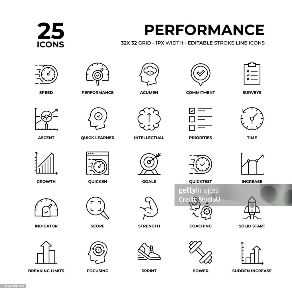 Performance Line Icon Set