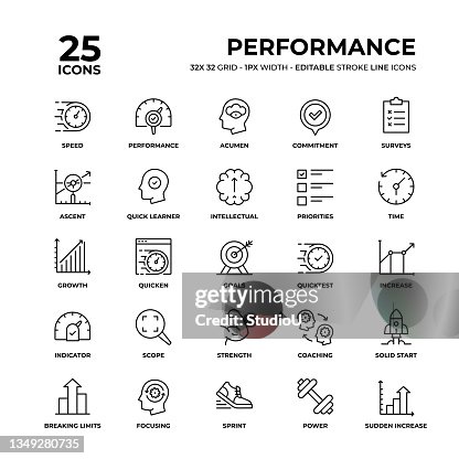 Performance Line Icon Set Performance Line Icon Set