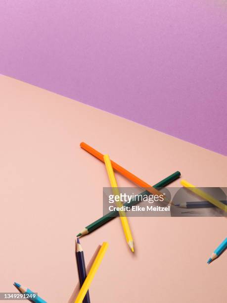 colourful pattern made with pencils - melbourne school stock-fotos und bilder