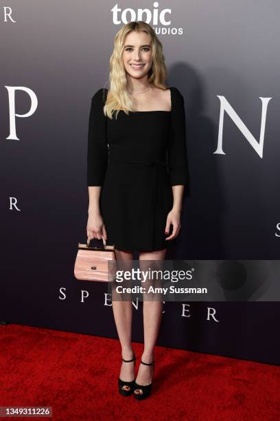 Emma Roberts attends the Los Angeles premiere of Neon's "Spencer" at DGA Theater Complex on October 26, 2021 in Los Angeles, California.