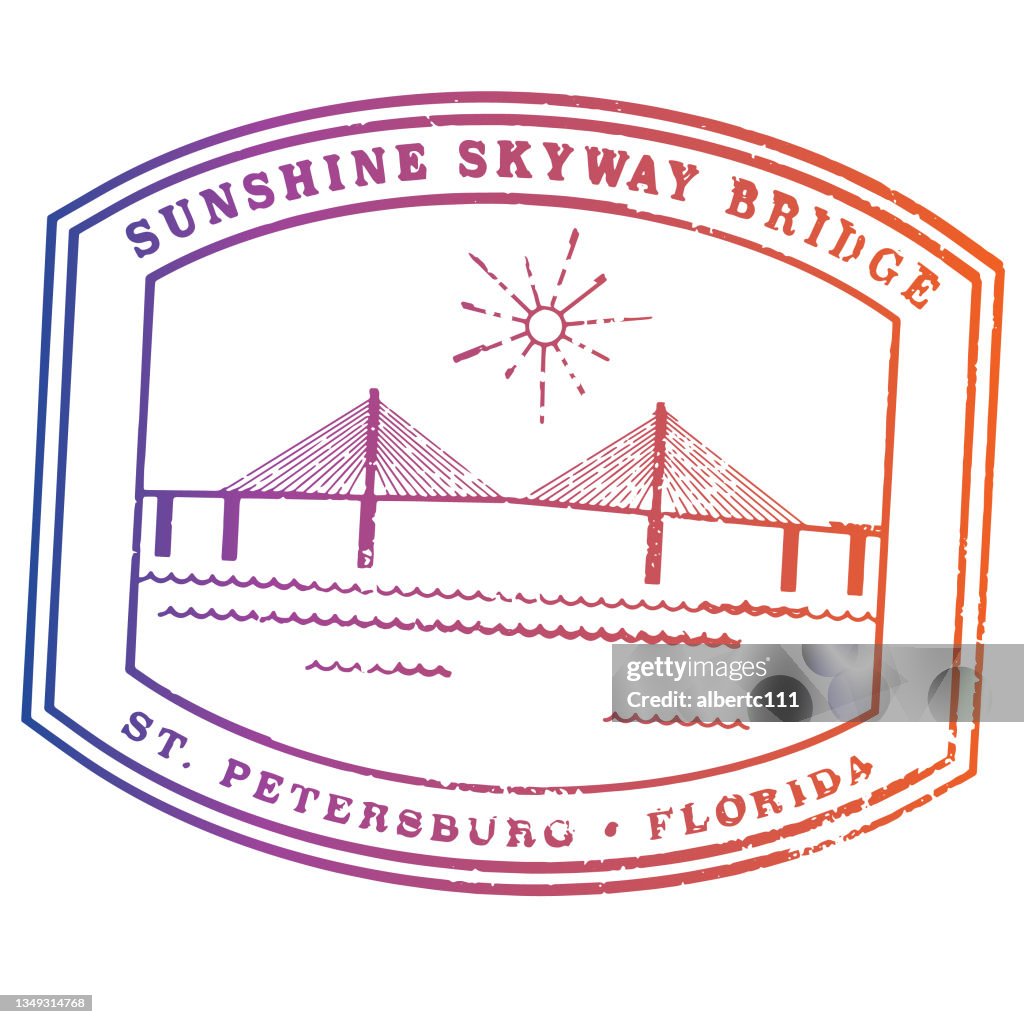 St. Petersburg vintage travel stamp