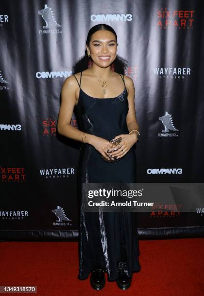 Sofia Bryant attends the opening night of The Six Feet Apart Experiment at The Landmark on October 26, 2021 in Los Angeles, California.