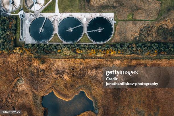 sewage treatment plant - industrial cleaning stock pictures, royalty-free photos & images