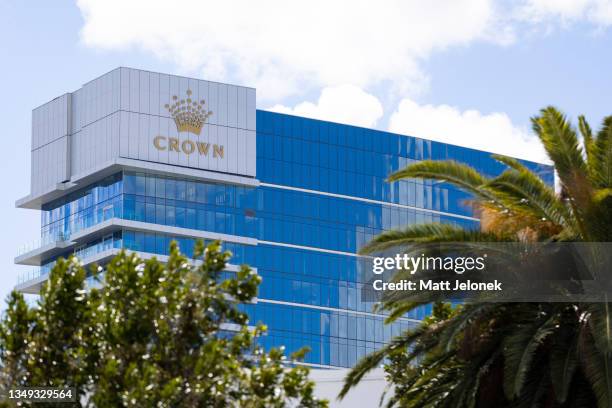General view of Crown Perth on October 27, 2021 in Perth, Australia. The Western Australia Royal Commission into Crown Resorts commenced hearings...