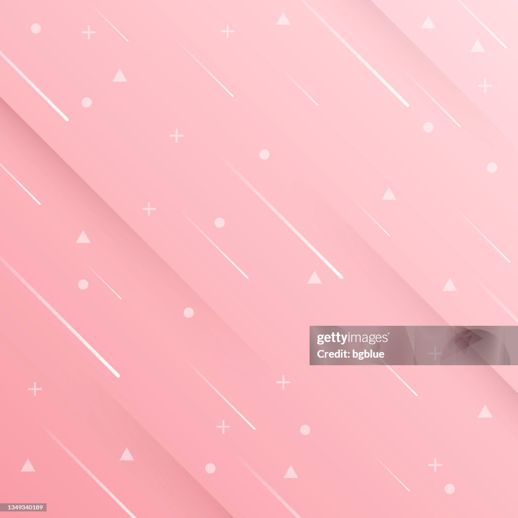 Pink Color Shapes Abstract Design With Geometric Shapes Trendy Pink Gradient High-Res ...